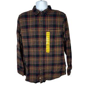 Eddie Bauer Mens Medium Flannel Shirt Night Sky Ohio Plaid